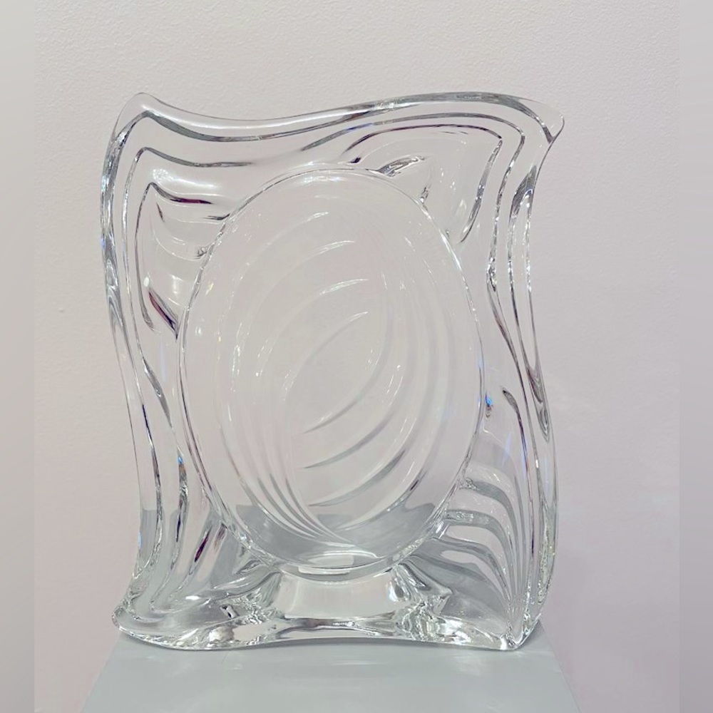 Vintage Mikasa Clear Glass Emotion Swirl Photo Frame Desk Tabletop